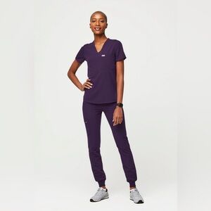 Figs Scrubs Jogger Set Size Large Color Purple Jam